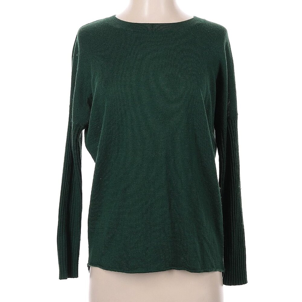 Heather by Bordeaux - Wool Blend Lightweight Pullover Sweater | Small: Green